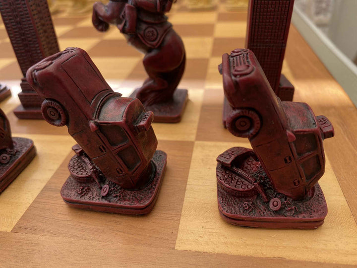 New York Themed Chess Set- Berkeley's Themed Chessmen- Red