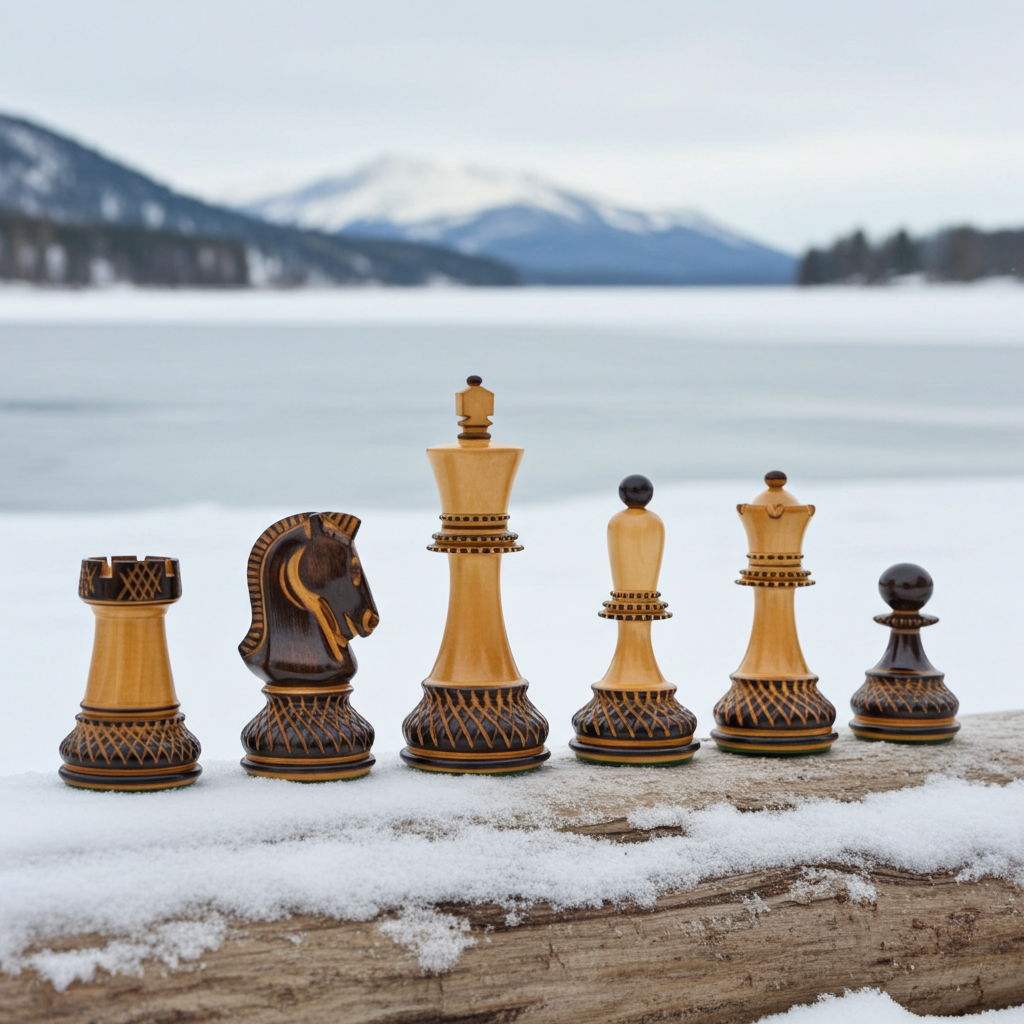1950 Burnt Boxwood Dubrovnik Chess Pieces I Bobby Fischer Chessmen
