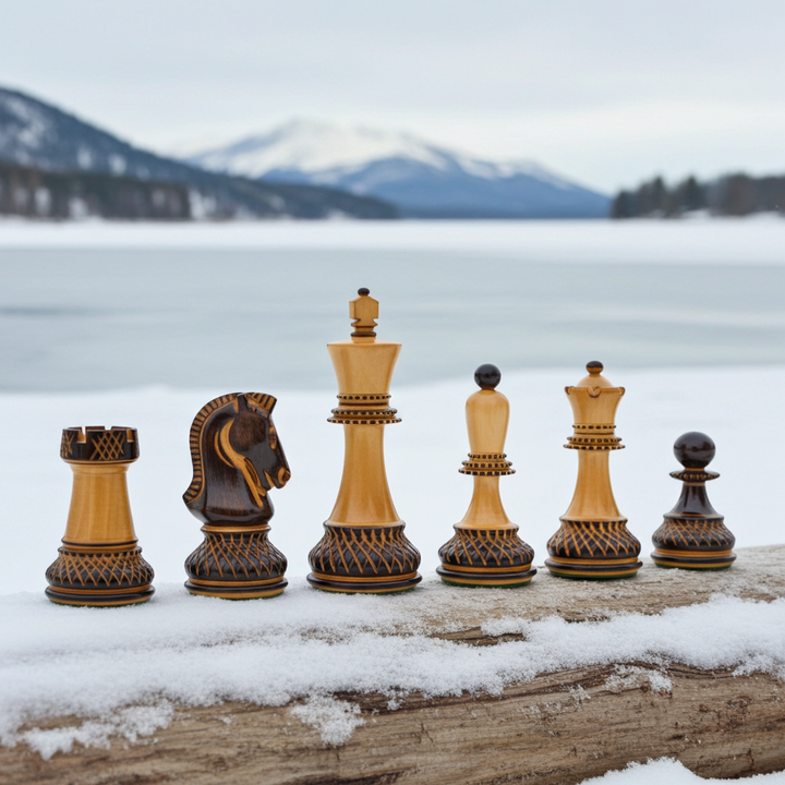 1950 Burnt Boxwood Dubrovnik Chess Pieces I Bobby Fischer Chessmen