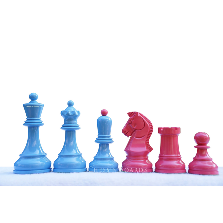 1950 Dubrovnik Bobby Fischer a reproduit des pièces d'échecs en bleu-rose