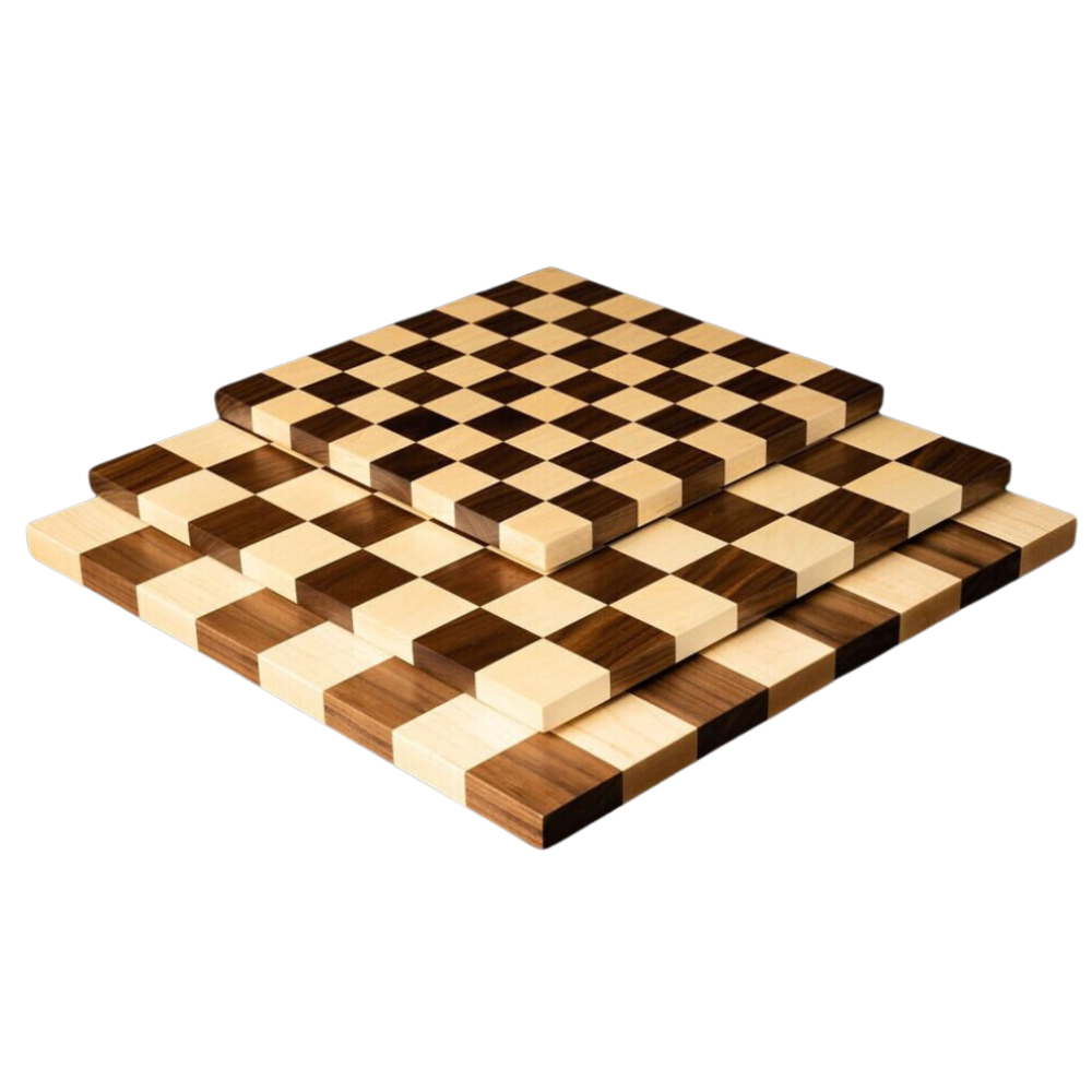 Borderless Modern Chess board Walnut: Maple Wood