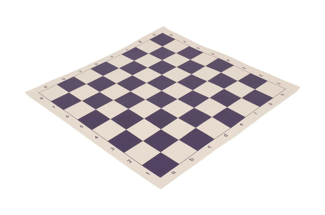 Vinyl Rollup Chess Board Purple & Buff