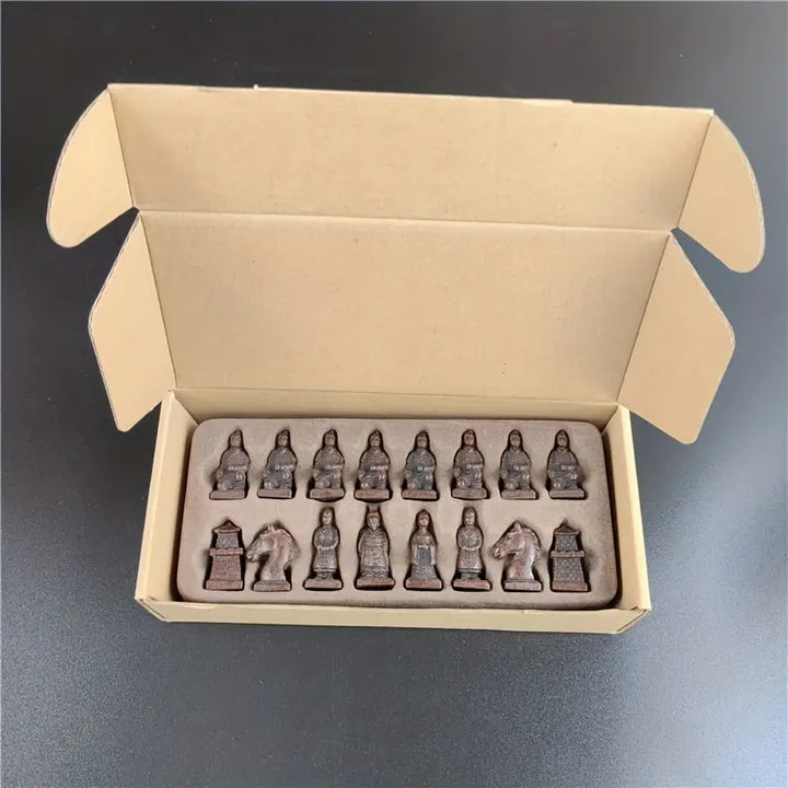 Chess Set | Terracotta/Chinese Antique Chess Pieces with Chessboard