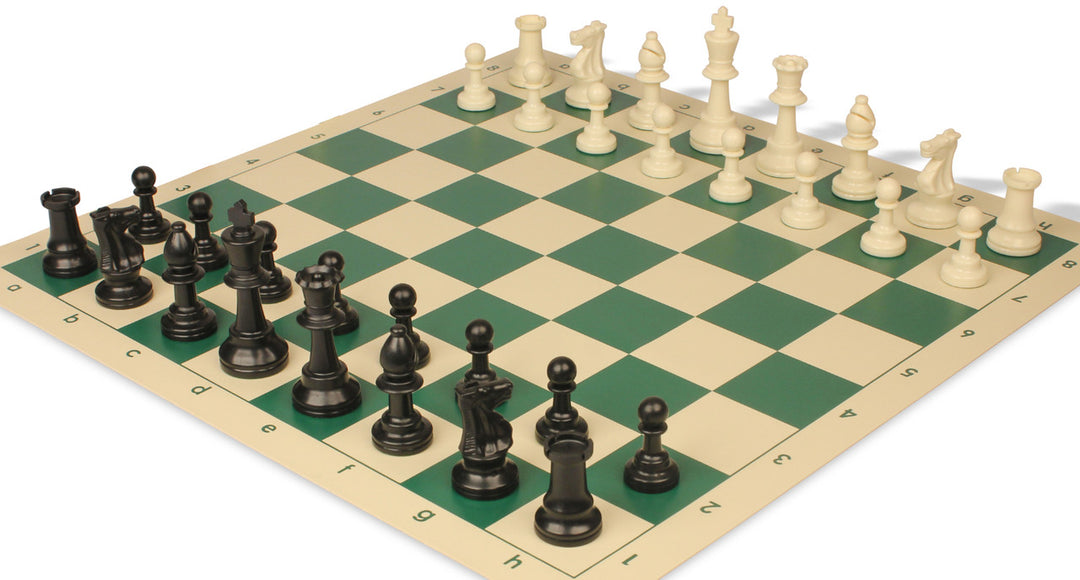 Analysis-Size Plastic Chess Set with Roll-up Chess board