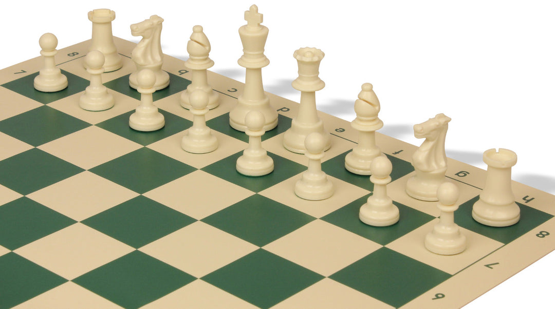 Analysis-Size Plastic Chess Set with Roll-up Chess board