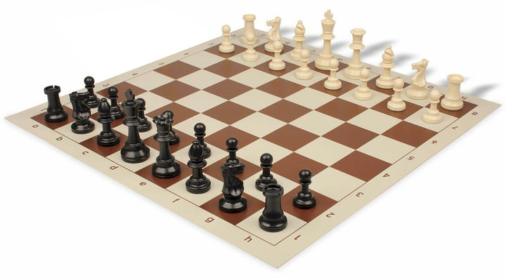 Analysis-Size Plastic Chess Set Roll-up Chess board