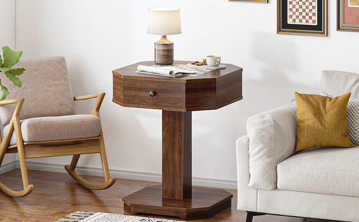 Chess Checker Game Table with 2-Drawers Storage
