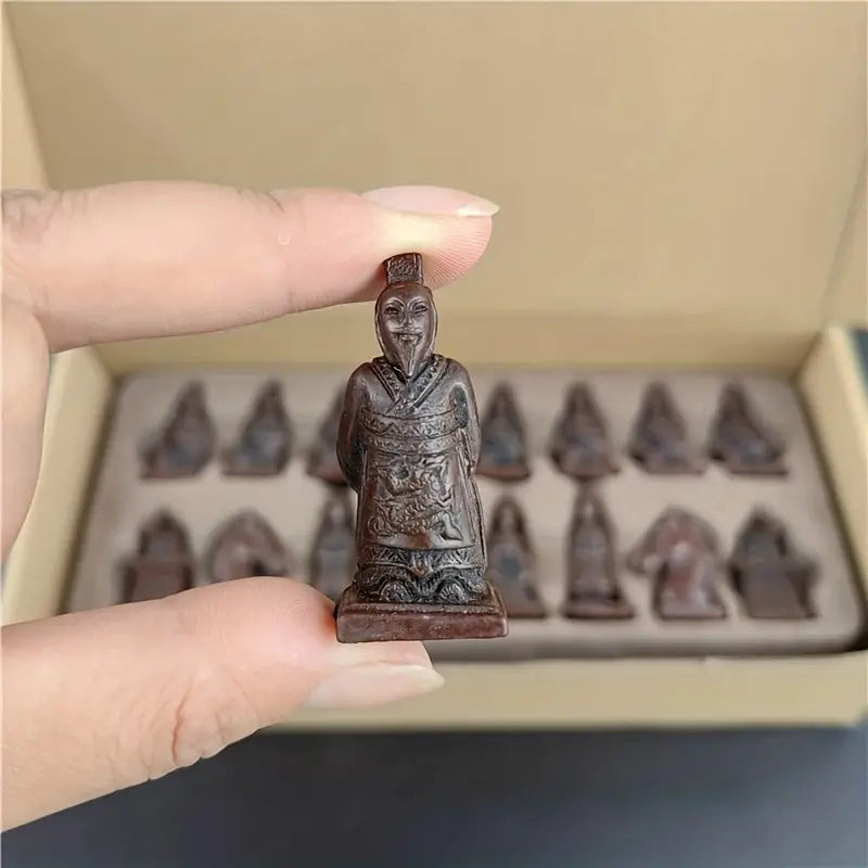 Chess Set | Terracotta/Chinese Antique Chess Pieces with Chessboard