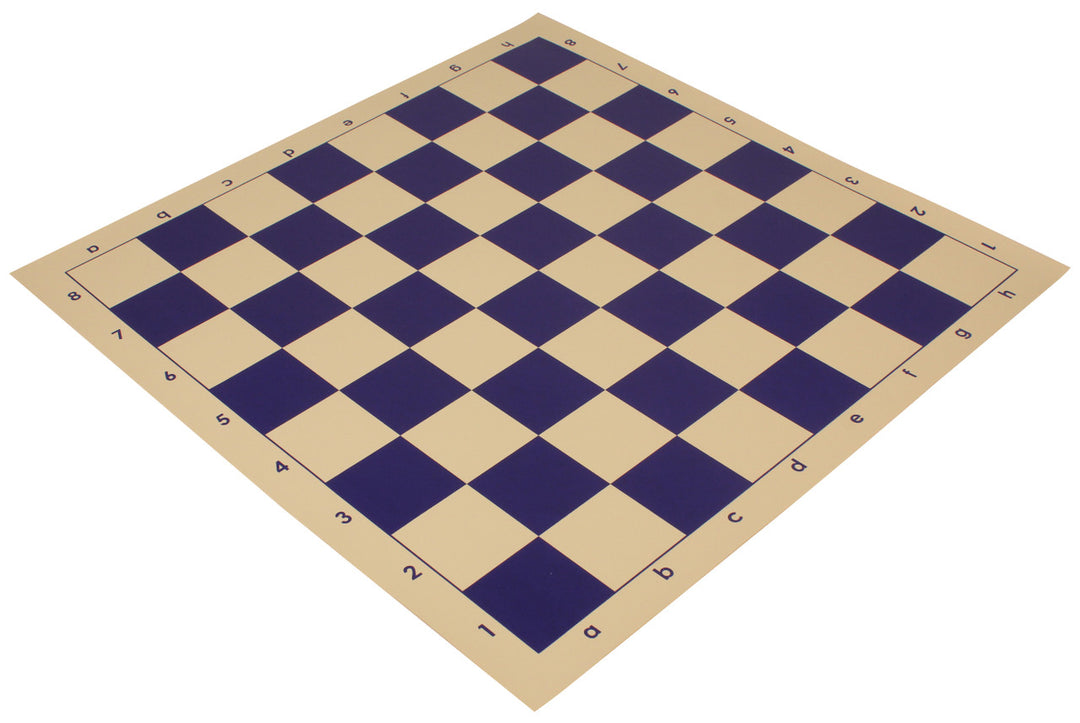 Vinyl Rollup Chess Board Blue & Buff