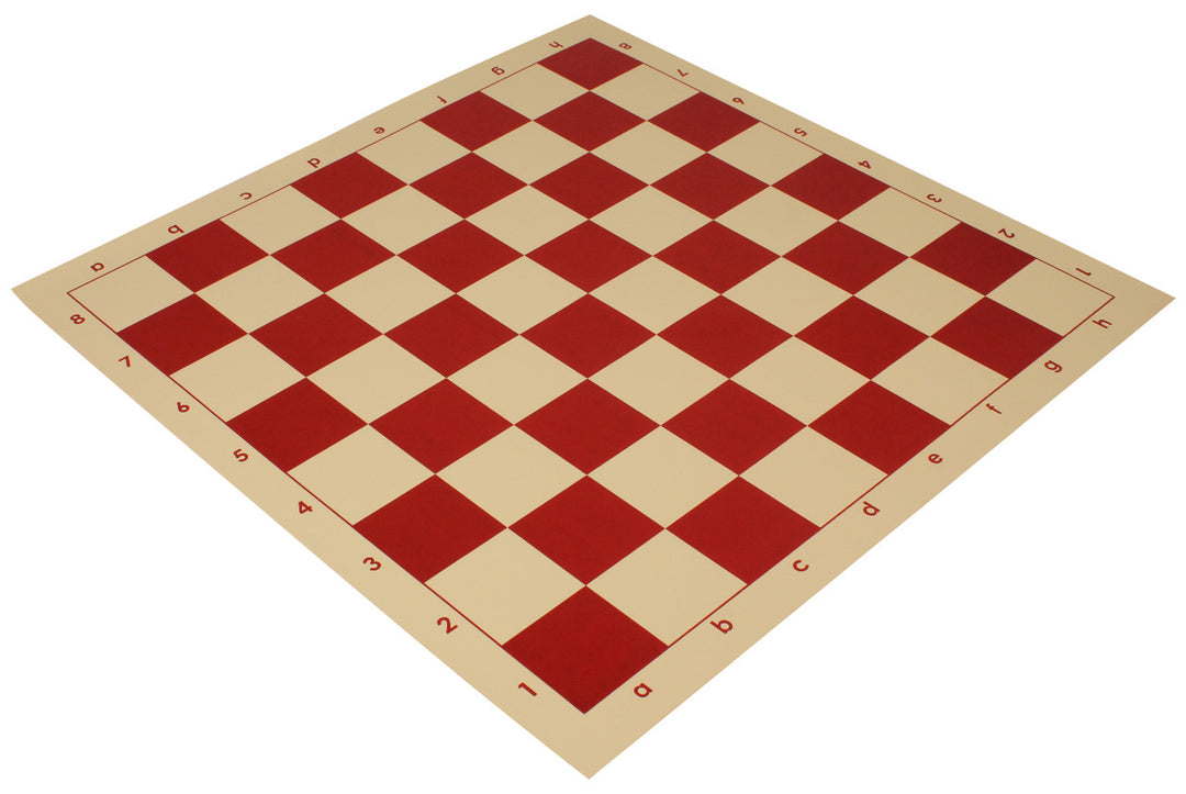 Vinyl Rollup Chess Board Red & Buff