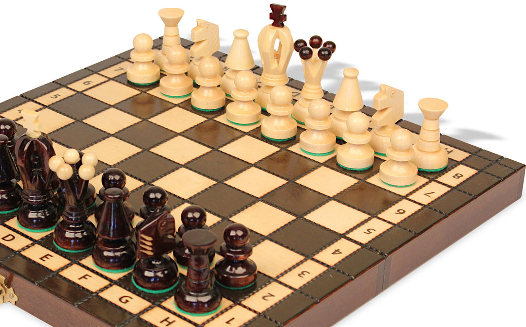 Small Kings Wooden Folding Chess Set