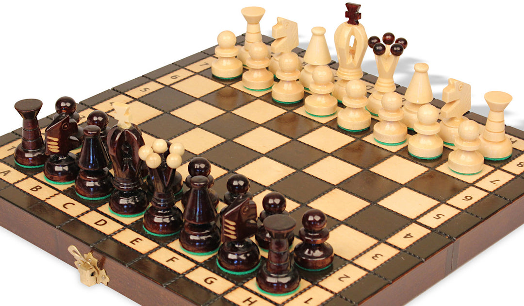 Small Kings Wooden Folding Chess Set