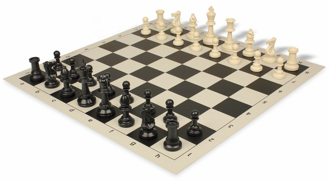 Analysis-Size Plastic Chess Set with Roll-up Chess board