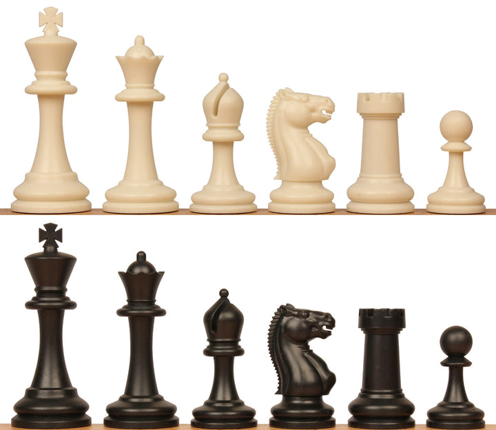 Master Plastic Chess Pieces Black and Ivory