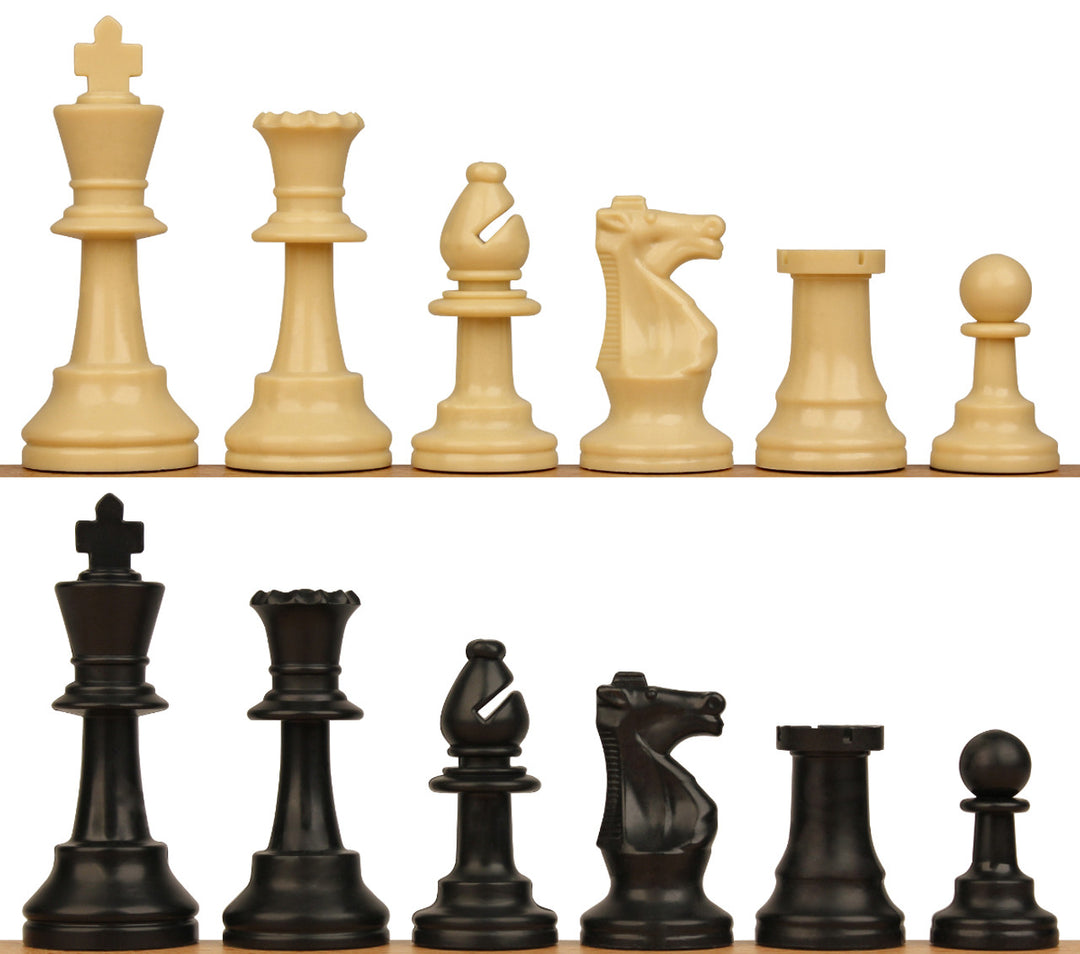 Analysis Size Standard Club Plastic Chess Pieces Black & Off white