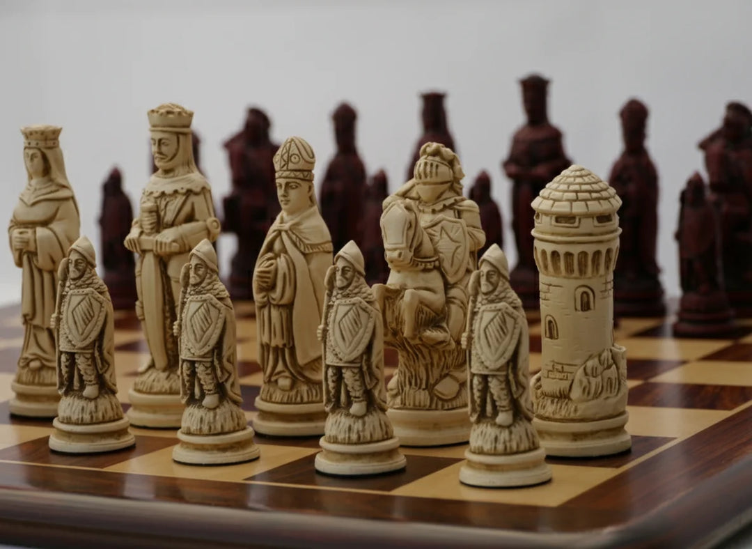 Camelot Themed Chess Pieces - Berkeley's Heritage Chessmen - Chess'n'Boards
