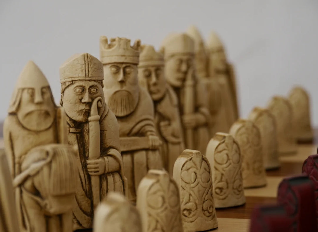 Isle of Lewis Chess Pieces by Barkeley - Cardinal Red - Chess'n'Boards