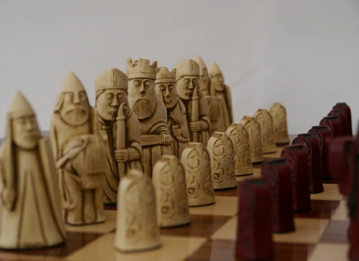 Isle of Lewis Chess Pieces by Barkeley - Cardinal Red - Chess'n'Boards