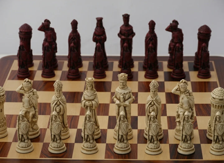 Camelot Themed Chess Pieces - Berkeley's Heritage Chessmen - Chess'n'Boards