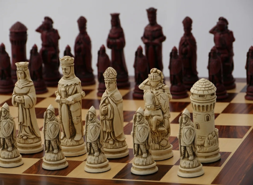 Camelot Themed Chess Pieces - Berkeley's Heritage Chessmen - Chess'n'Boards