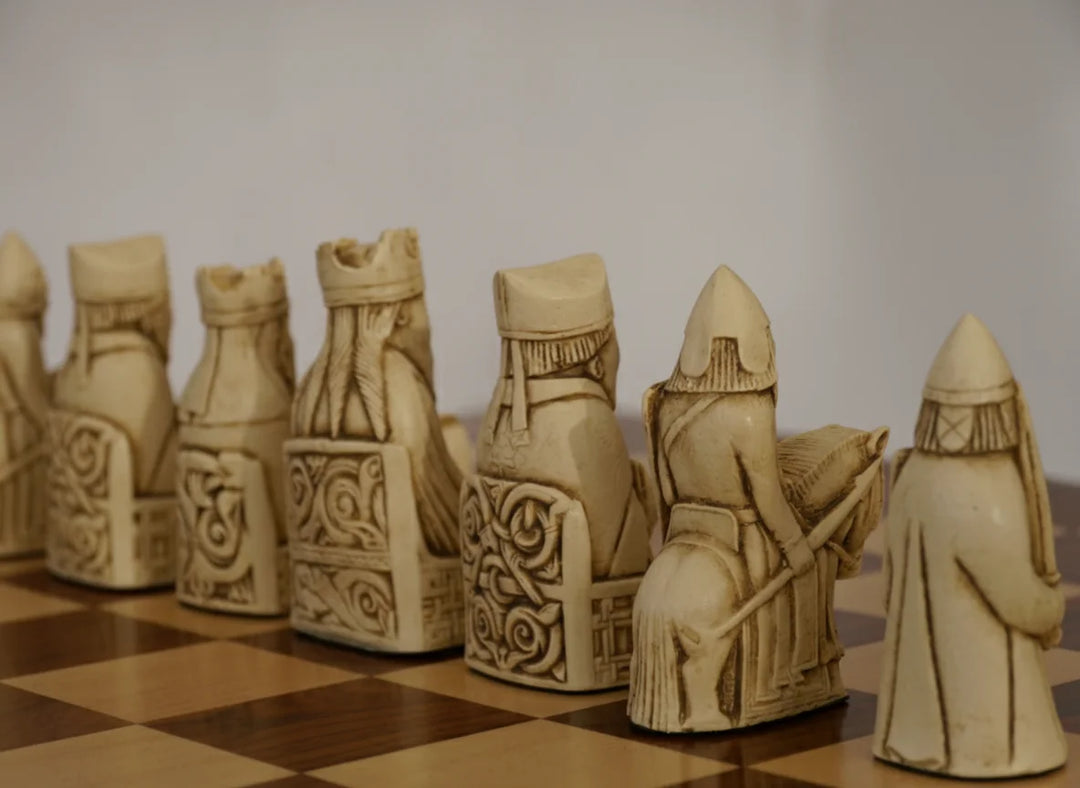 Isle of Lewis Chess Pieces by Barkeley - Cardinal Red - Chess'n'Boards