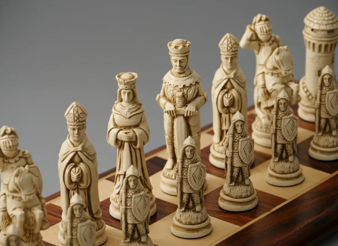 Camelot Themed Chess Pieces - Berkeley's Heritage Chessmen - Chess'n'Boards