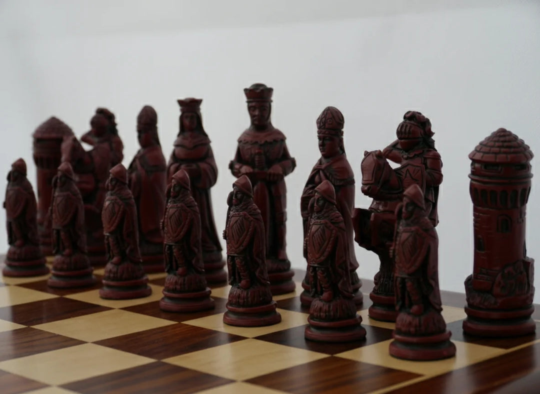 Camelot Themed Chess Pieces - Berkeley's Heritage Chessmen - Chess'n'Boards