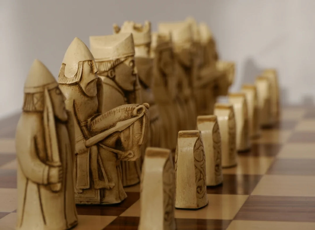 Isle of Lewis Chess Pieces by Barkeley - Cardinal Red - Chess'n'Boards