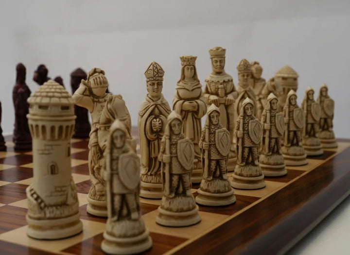 Camelot Themed Chess Pieces - Berkeley's Heritage Chessmen - Chess'n'Boards