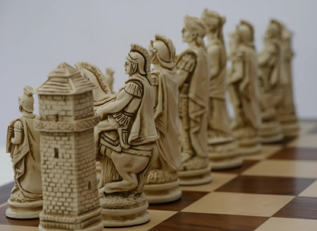 Roman Themed Chessmen - Berkeley Chess - Cardinal Red - Chess'n'Boards