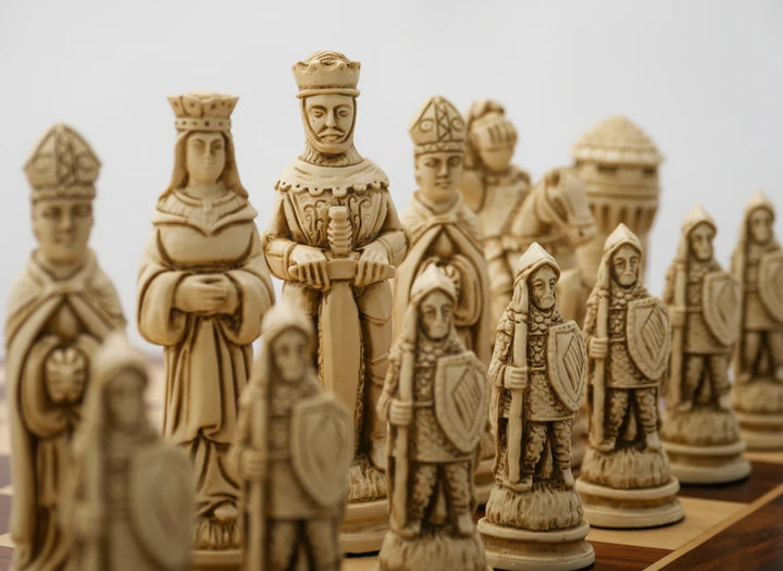 Camelot Themed Chess Pieces - Berkeley's Heritage Chessmen - Chess'n'Boards