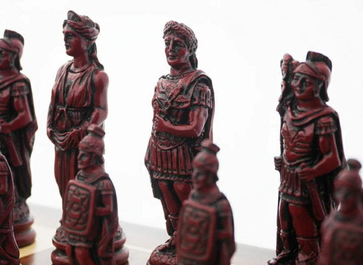 Roman Themed Chessmen - Berkeley Chess - Cardinal Red - Chess'n'Boards