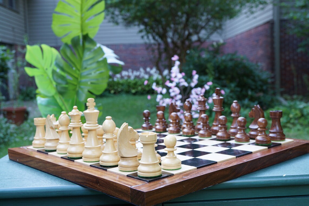 Chess set | German Knight Tournament Chess Pieces with Ebony Chessboard