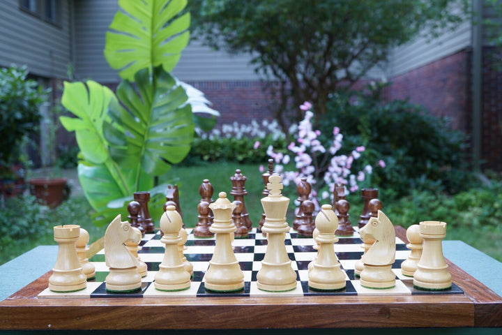 Jeu d'échecs combiné | Jeu d'échecs de tournoi de chevalier allemand en palissandre