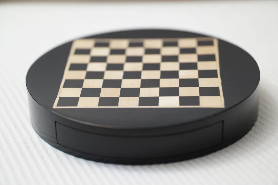 Magnetic Round Drawer Ebony Chess set