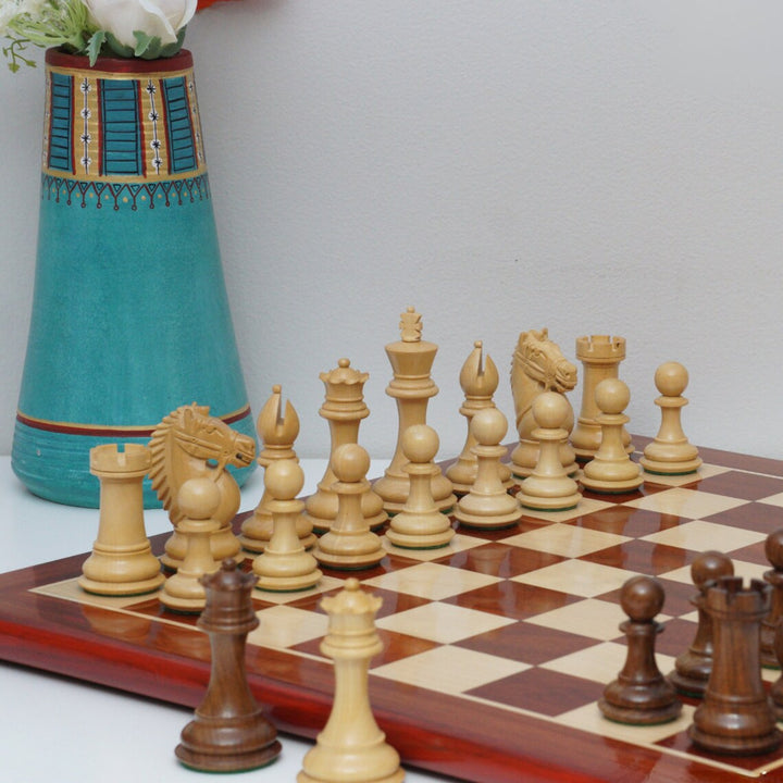 Jeu d'échecs combiné | Série Rio Staunton, jeu d'échecs Biggy Knight Sheesham avec échiquier Padouk