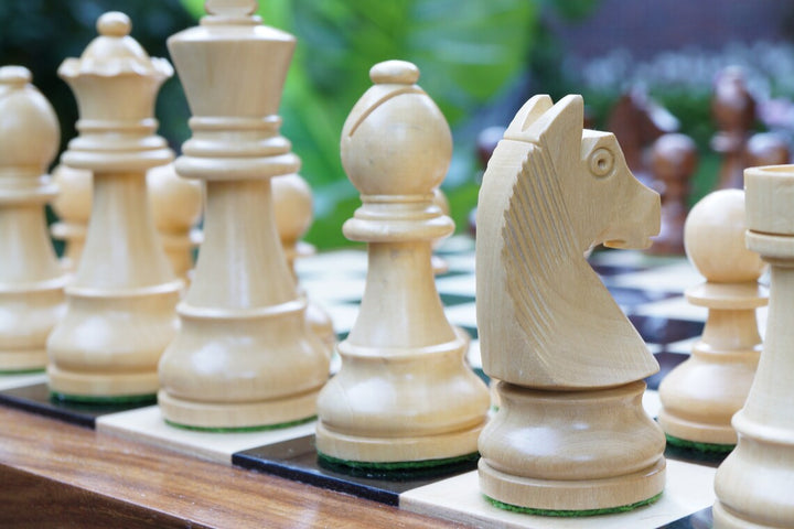 Chess set | German Knight Tournament Chess Pieces with Ebony Chessboard