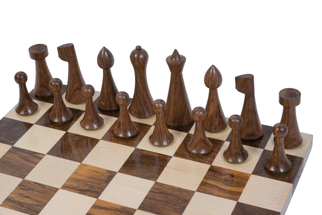 Chess Set | Modern Hermann Ohme Chess Pieces with Walnut Chessboard