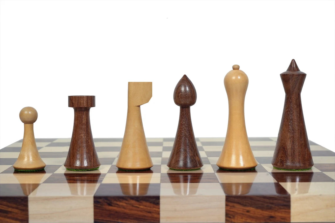 Chess Set | Modern Hermann Ohme Chess Pieces with Walnut Chessboard