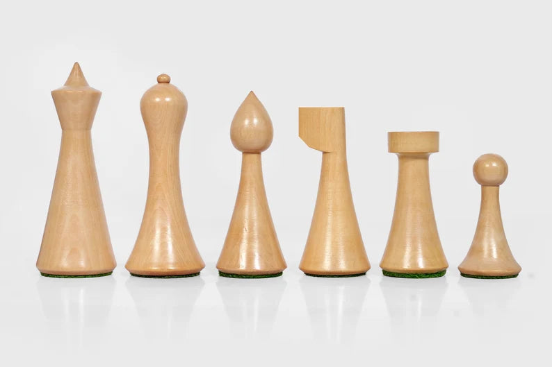Pièces d'échecs pondérées de style Hermann Ohme/minimaliste reproduites