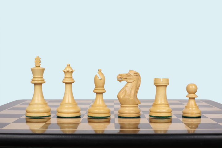 Handmade Staunton Chess Pieces: Ebonized/Natural Boxwood, Weighted, 3.75" King
