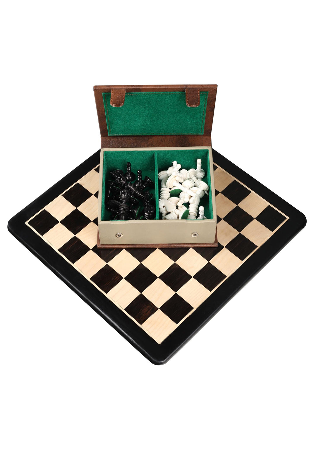 4.4″ Minaret Series Hand Carved Camel Bone Chess Set- Chess Pieces Only – Ivory White