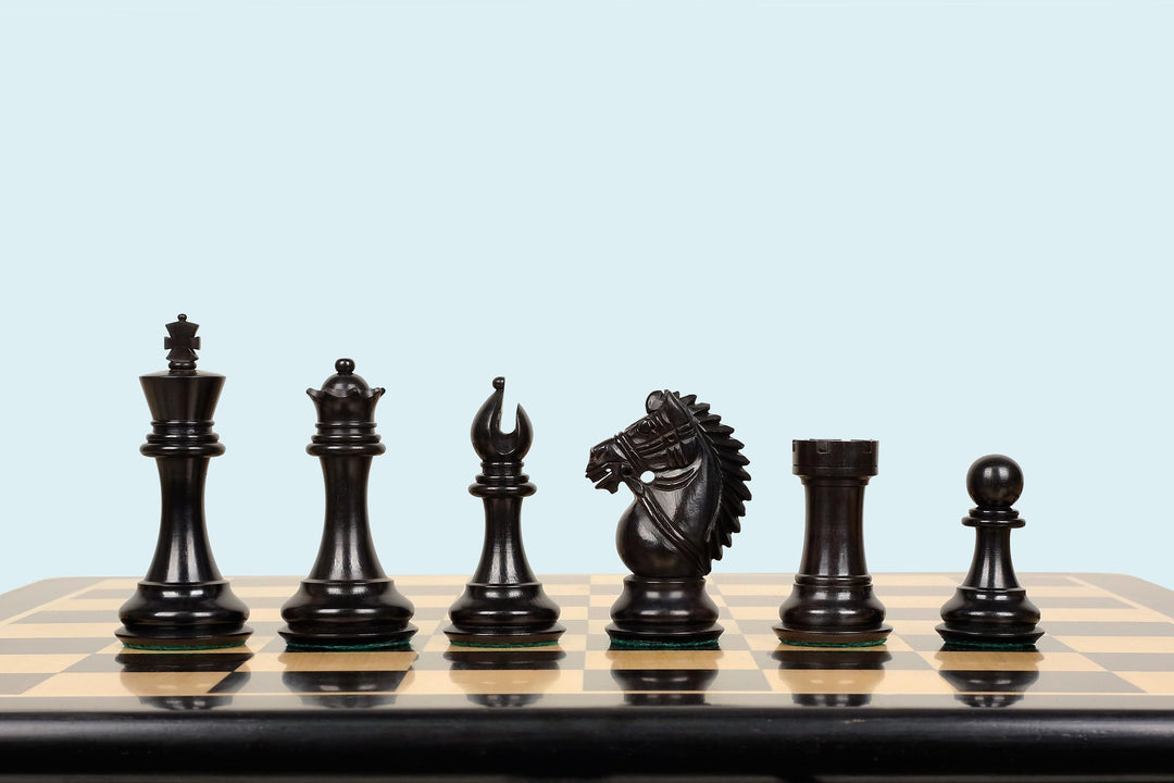 Ebony and Boxwood Chess Pieces: Rio Staunton Series, Weighted, 4" King