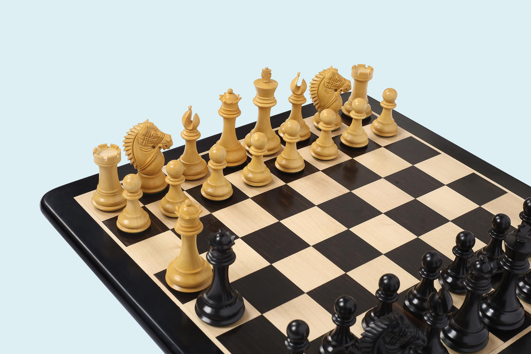 Ebony and Boxwood Chess Pieces: Rio Staunton Series, Weighted, 4" King