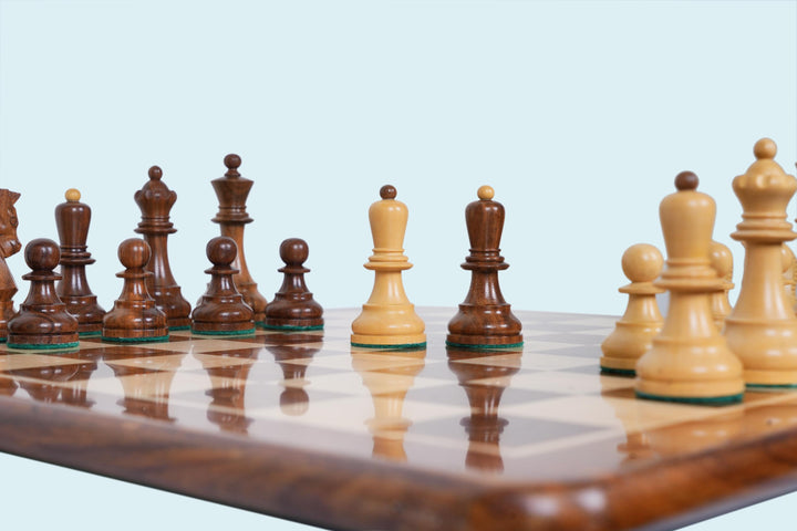 Dubrovnik Staunton Chess Pieces: Sheesham wood &amp; Boxwood, 3.6" King