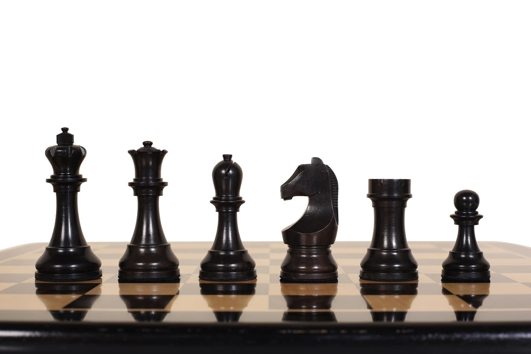 FIDE World Championship Chess Set: Ebonized Boxwood, 3.75" King, Extra Queens
