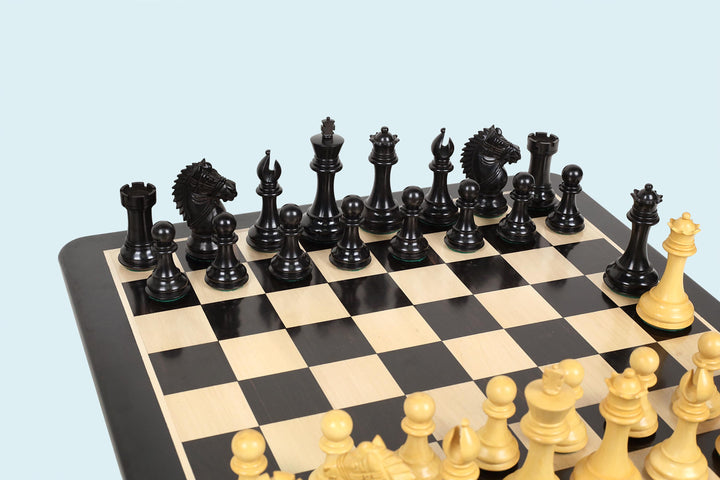 Ebony and Boxwood Chess Pieces: Rio Staunton Series, Weighted, 4" King