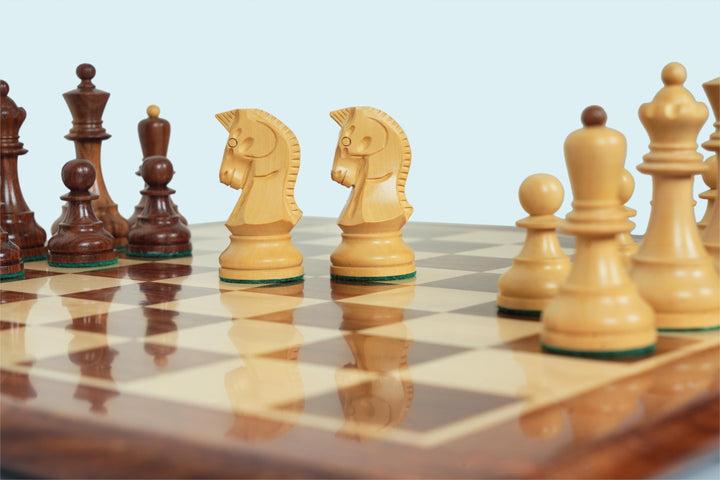 Dubrovnik Staunton Chess Pieces: Sheesham wood &amp; Boxwood, 3.6" King
