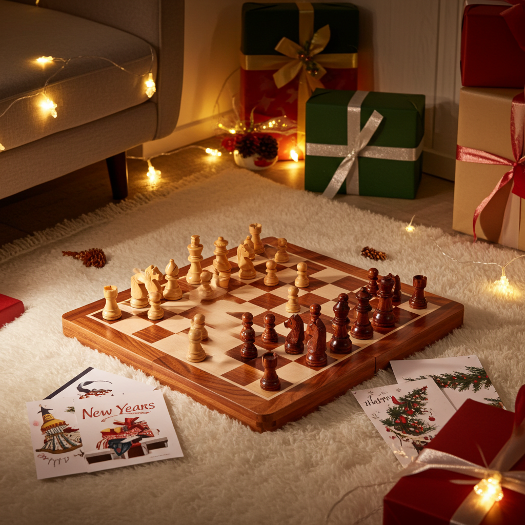 10" Golden Rosewood Folding Magnetic Travel Chess Set