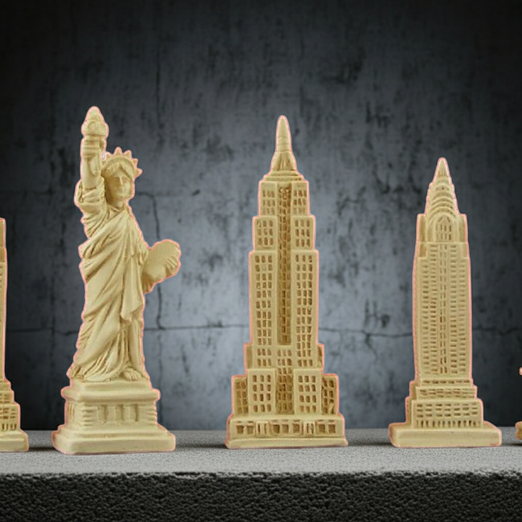 New York Themed Chess Set- Berkeley's Themed Chessmen- Red